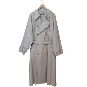 Vintage Harry Rosen Sanyo Japan Men's Double Breasted Trench Coat Tan Size 44R